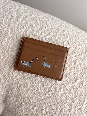 Loewe x Suna Fujita Leather Card Holder with Lemur Motifs